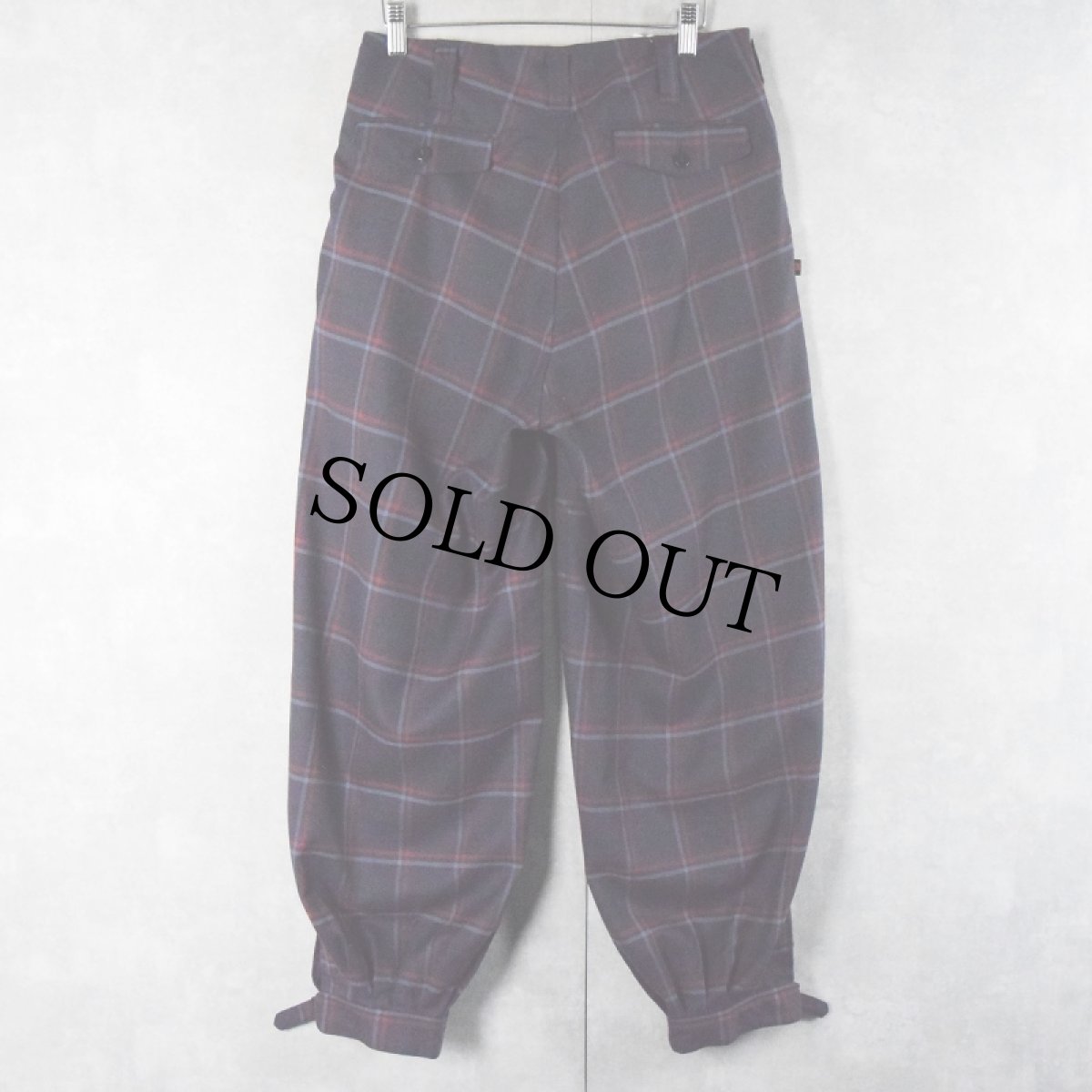 画像2: 力鳶 チェック柄 ニッカポッカ W30 (2)