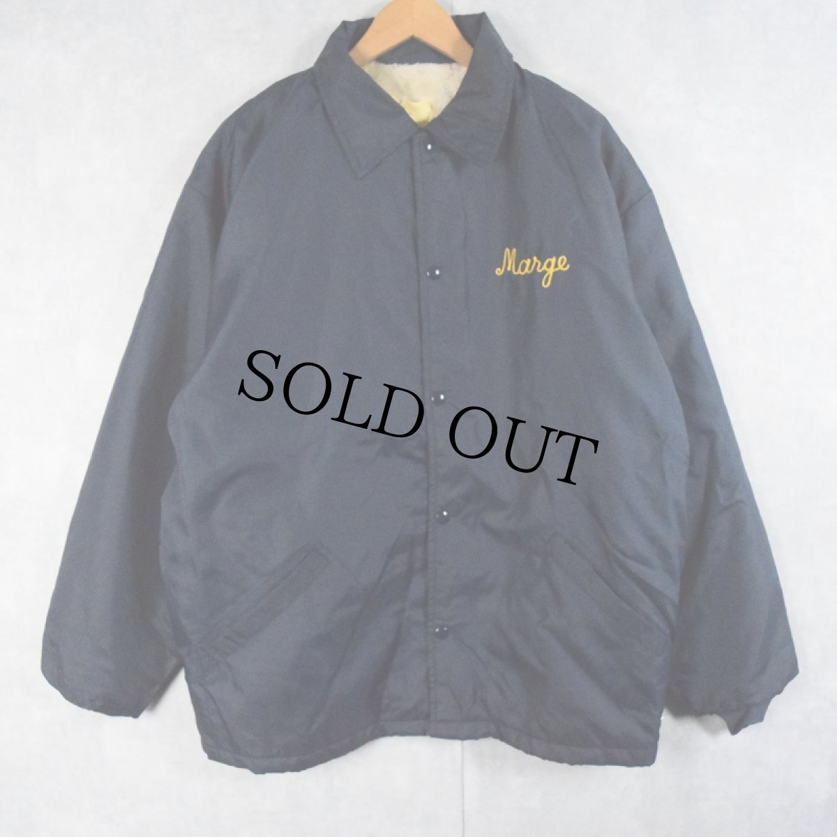 画像2: 80's F&C SPORTSWEAR "Birch Run Fire Dept" チェーン刺繍 ボアライナーコーチジャケット NAVY (2)