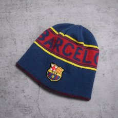 画像1: FC Barcelona サッカーチーム ニットキャップ (1)