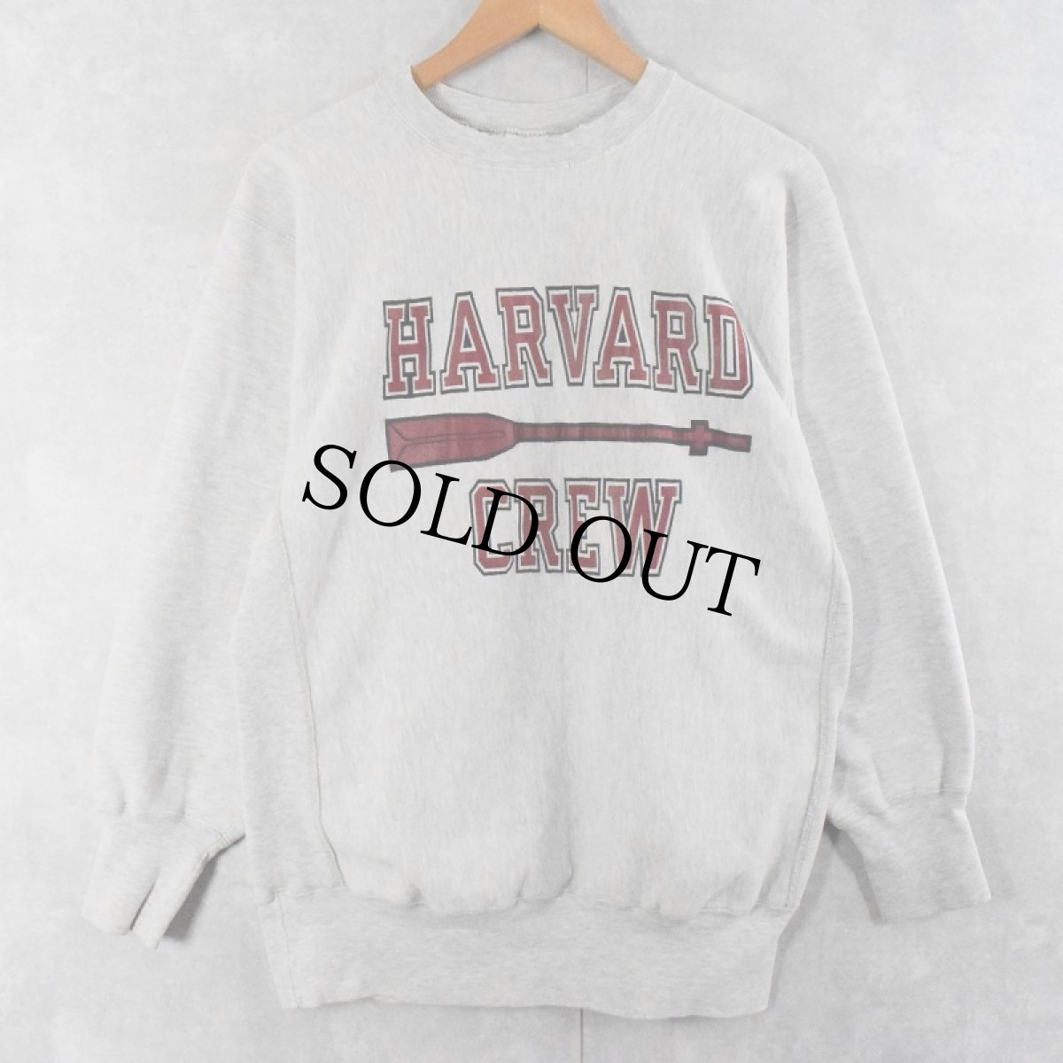 画像1: 90's Champion REVERSE WEAVE USA製 "HARVARD CREW" カレッジプリントスウェット XL  (1)