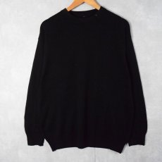 画像1: カシミヤニットセーター BLACK  (1)