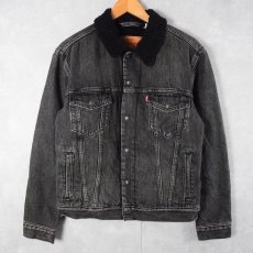 画像1: Levi's 裏ボア ブラックデニムジャケット S (1)