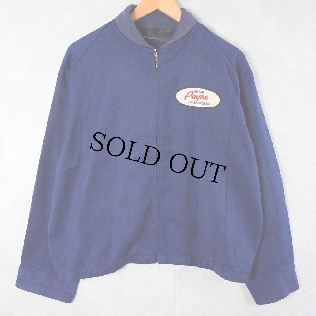 画像2: 60〜70's Unitog USA製 チェーンステッチ パッチ付き ワークジャケット NAVY SIZE48 REGULAR (2)