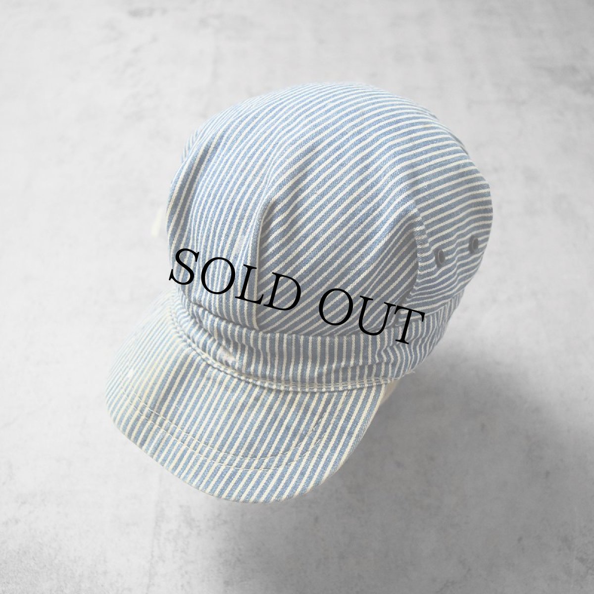 画像1: VINTAGE ヒッコリーストライプ デニムワークキャップ (1)