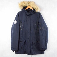 画像1: Calvin Klein 中綿入り ポリエステルジップパーカー NAVY M (1)