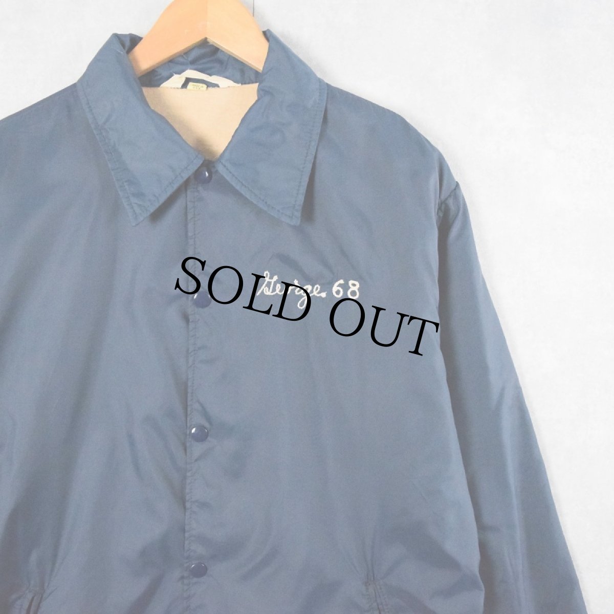 画像2: 80's DEERFOOT USA製 "Linesiders Bass Club" プリントナイロンコーチジャケット M (2)