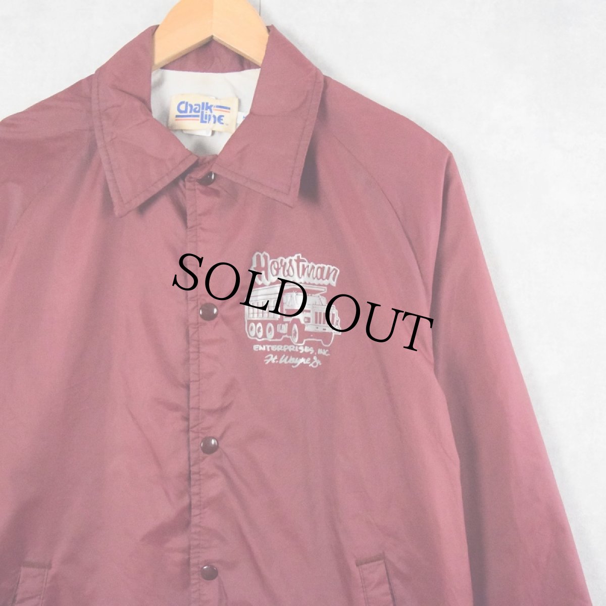 画像2: 90's Chalk Line "Horstman" プリントナイロンコーチジャケット M (2)