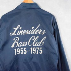 画像1: 80's DEERFOOT USA製 "Linesiders Bass Club" プリントナイロンコーチジャケット M (1)