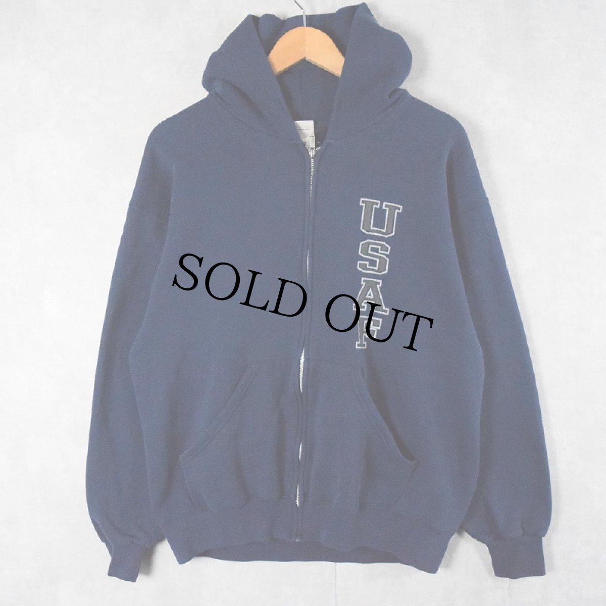 画像2: M.J.SOFEE "USAF" リフレクタープリントジップパーカー NAVY L (2)