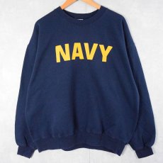 画像1: SOFEE "NAVY" 前V プリントスウェット NAVY XL (1)