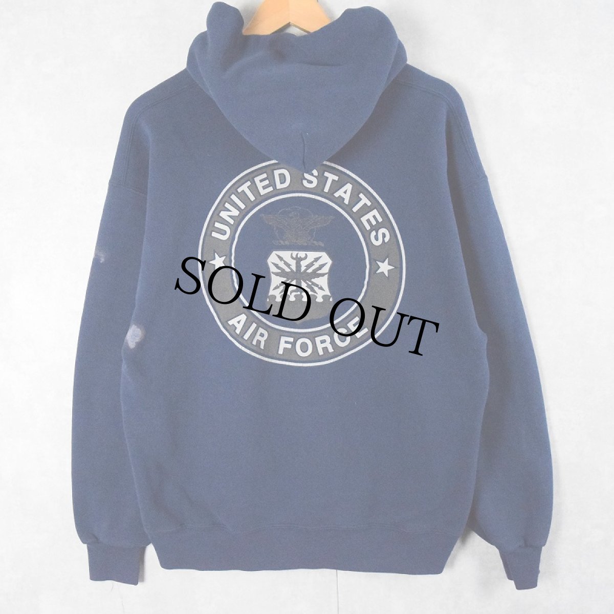 画像1: M.J.SOFEE "USAF" リフレクタープリントジップパーカー NAVY L (1)