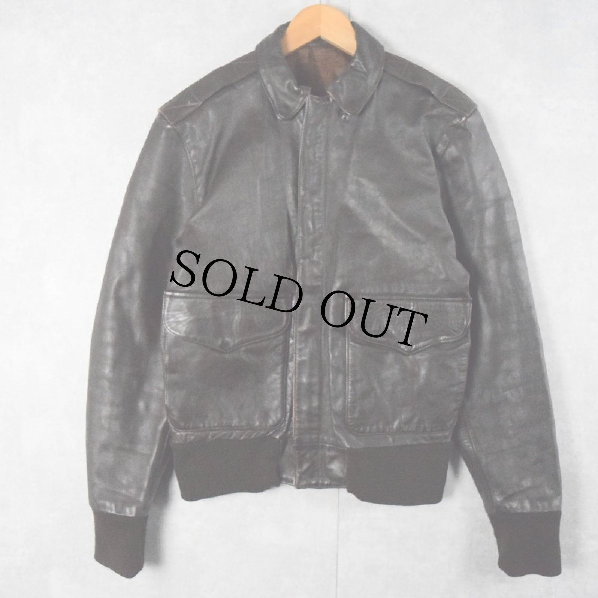 画像1: 90's San Diego LEATHER JACKET FACTORY USA製 "A-2 TYPE" レザーフライトジャケット BROWN SIZE36 (1)