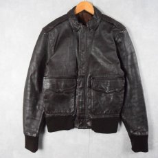 画像1: 90's San Diego LEATHER JACKET FACTORY USA製 "A-2 TYPE" レザーフライトジャケット BROWN SIZE36 (1)