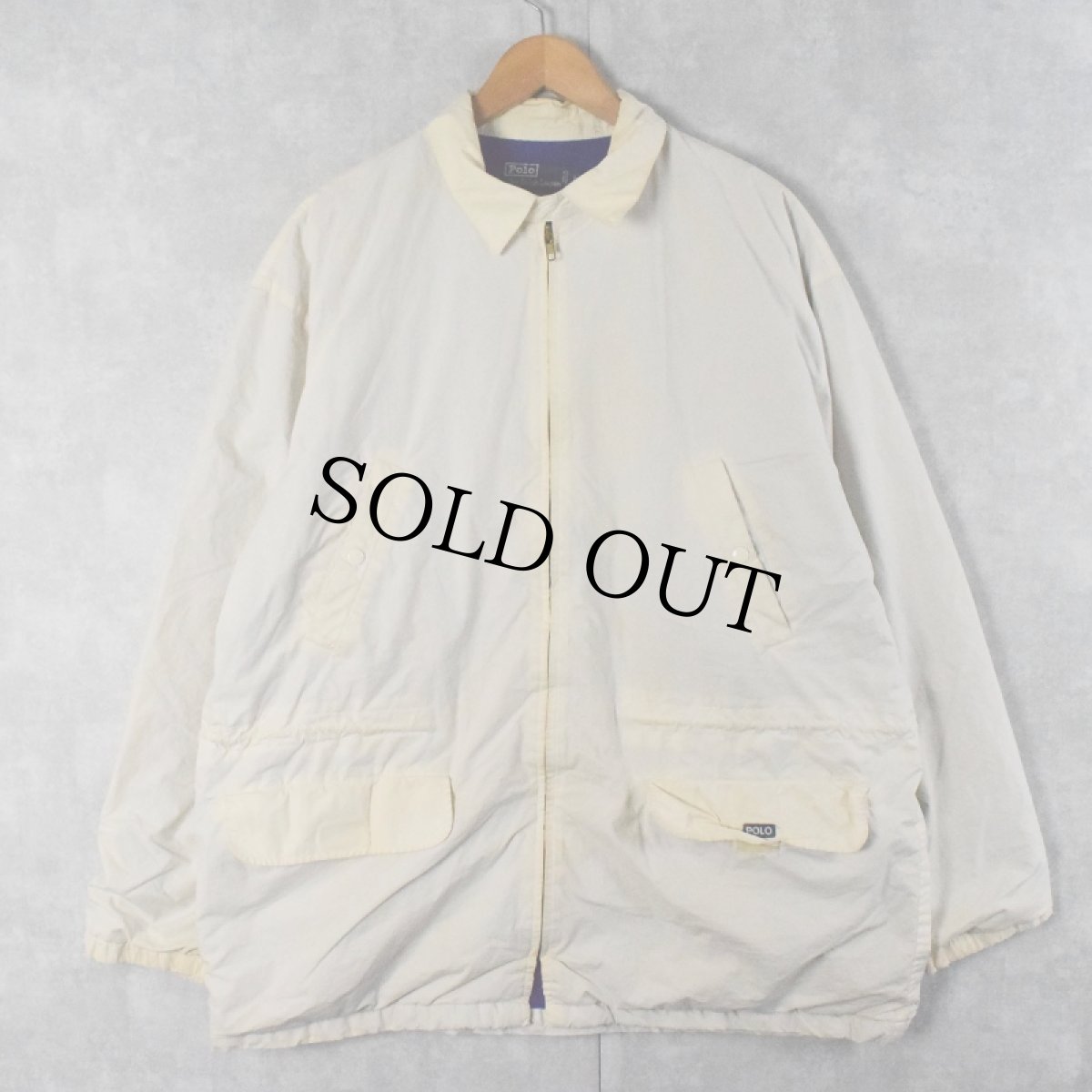 画像1: POLO Ralph Lauren チンスト付き 裏起毛コットンジップジャケット L (1)