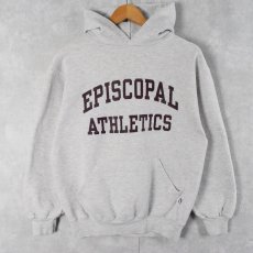 画像1: 90's〜 RUSSLL ATHLETIC USA製 "EPISCOPAL ATHLETICS" プリントスウェットフーディ M (1)