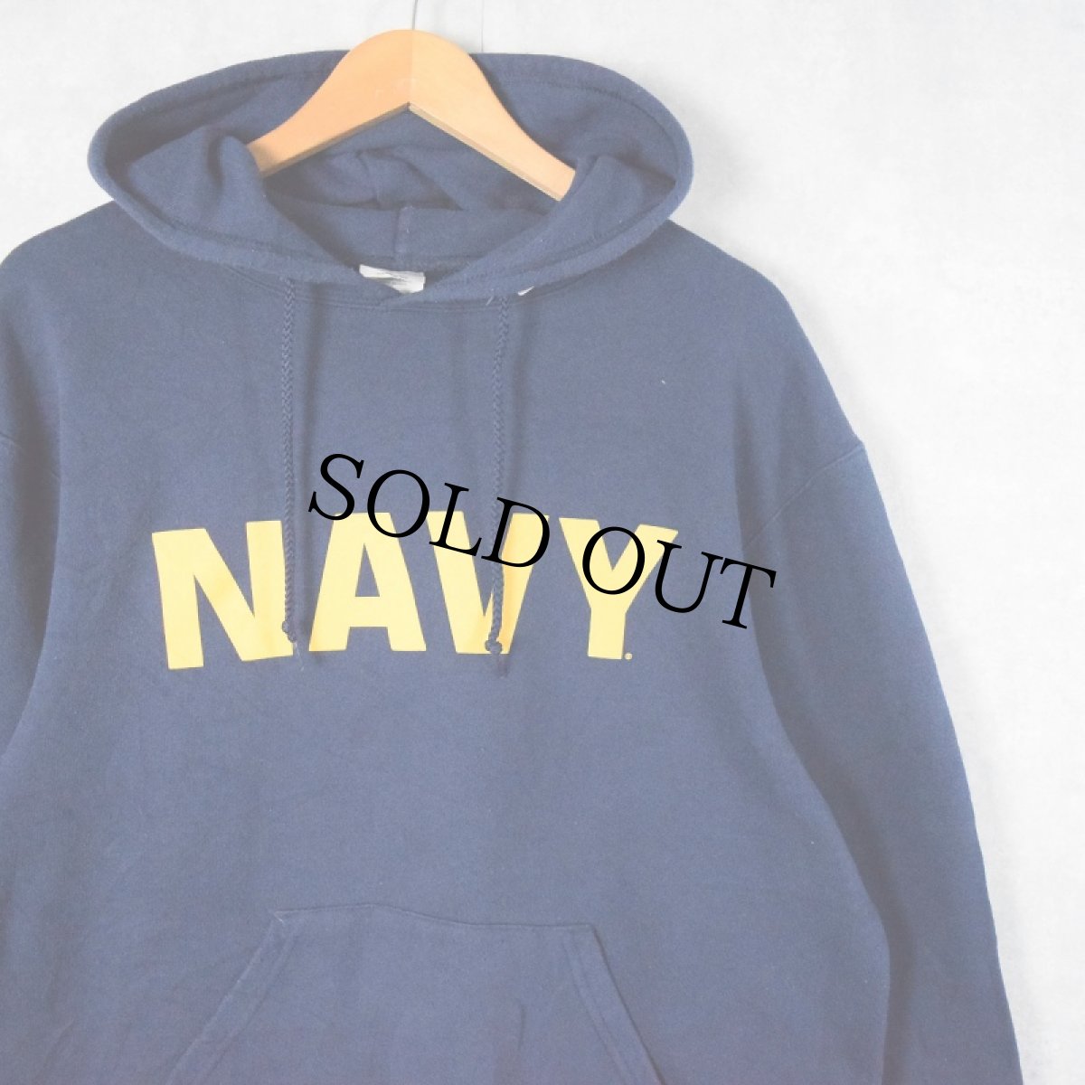 画像1: SOFFE "NAVY" プリントスウェットフーディ NAVY M (1)