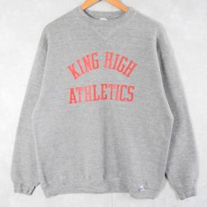 画像1: 80's RUSSLL ATHLETIC USA製 "KING HIGH ATHLETICS" 前V プリントスウェット XL (1)