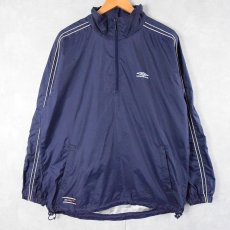 画像1: UMBRO フード付き ハーフジップ ナイロンジャケット NAVY M (1)