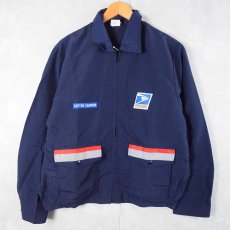 画像1: 90's〜 U.S.Postal Service USA製 パッチ付き リフレクターナイロンジャケット NAVY SIZE44 (1)