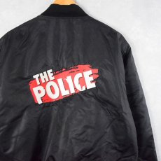 画像1: THE POLICE ロックバンド刺繍 ナイロンフライトジャケット BLACK S (1)