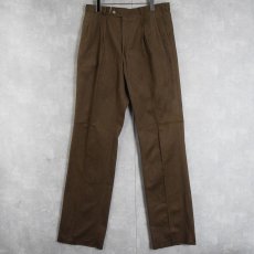 画像1: 90's POLO Ralph Lauren USA製 "BRUSHED COTTON" ツータックチノトラウザーズ DEADSTOCK W35 (1)