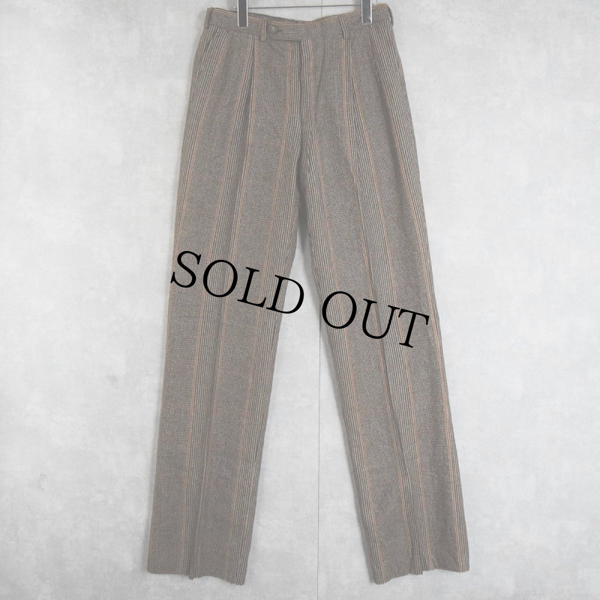 画像1: POLO Ralph Lauren グレンチェック柄ツータックスラックス DEADSTOCK W32 (1)