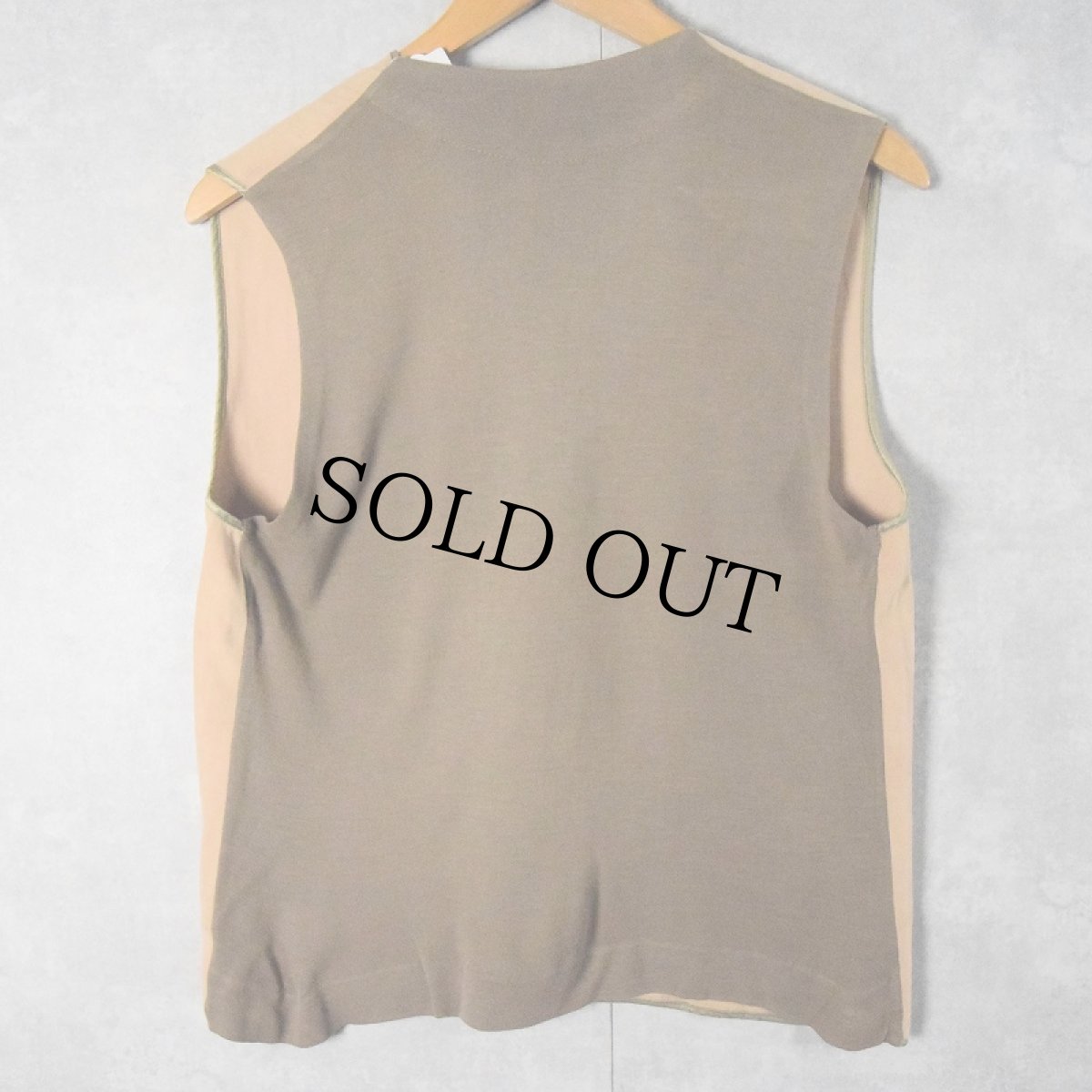 画像2: VINTAGE 切り替えデザイン ピーチスキンベスト (2)