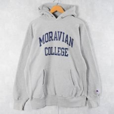 画像1: 90's Champion REVERSE WEAVE "MORAVIAN COLLEGE" プリントスウェットフーディー XXL (1)