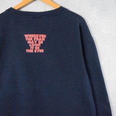 画像2: 90's NO FEAR USA製 プリントスウェット NAVY L (2)