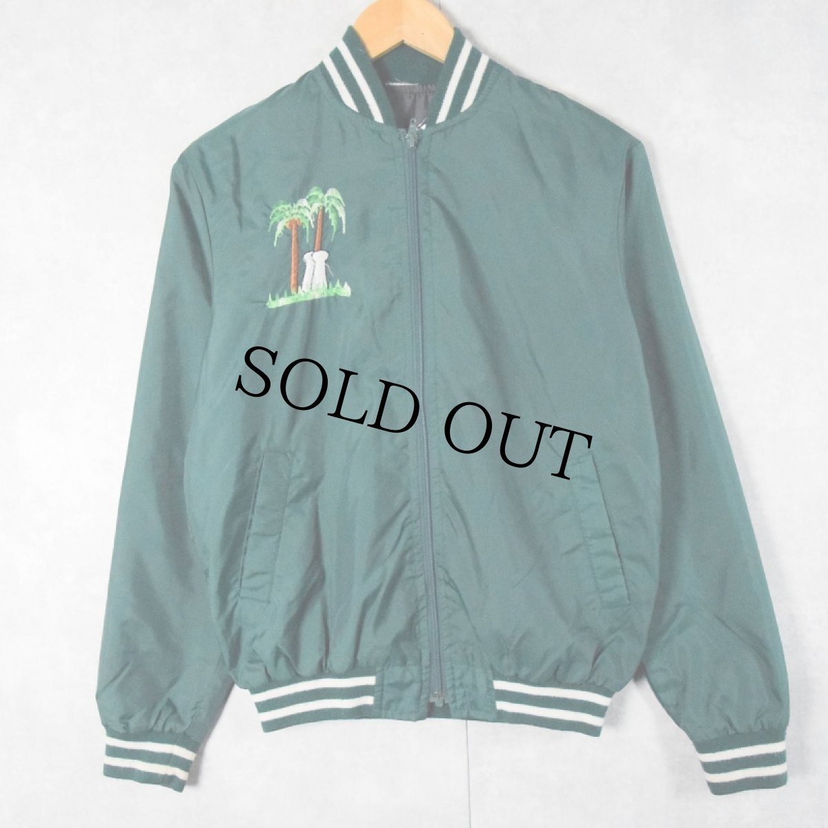 画像2: 〜80's "GUAM U.S.A" 刺繍入り ナイロンジップジャケット (2)