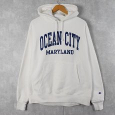 画像1: Champion REVERSE WEAVE "OCEAN CITY MARYLAND" プリントスウェットフーディー L (1)