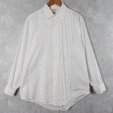 画像1: 90's Brooks Brothers USA製 ダブルカフス プリーツデザインドレスシャツ SIZE16-3 (1)