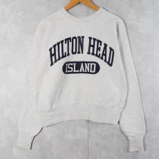 画像1: 90's The Cotton Exchange USA製 REVERSE WEAVE TYPE "HILTON HEAD" プリントスウェット S (1)