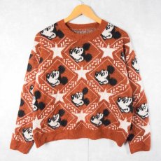 画像1: Disney ”MICKEY MOUSE” 総柄ジャガードニットセーター (1)