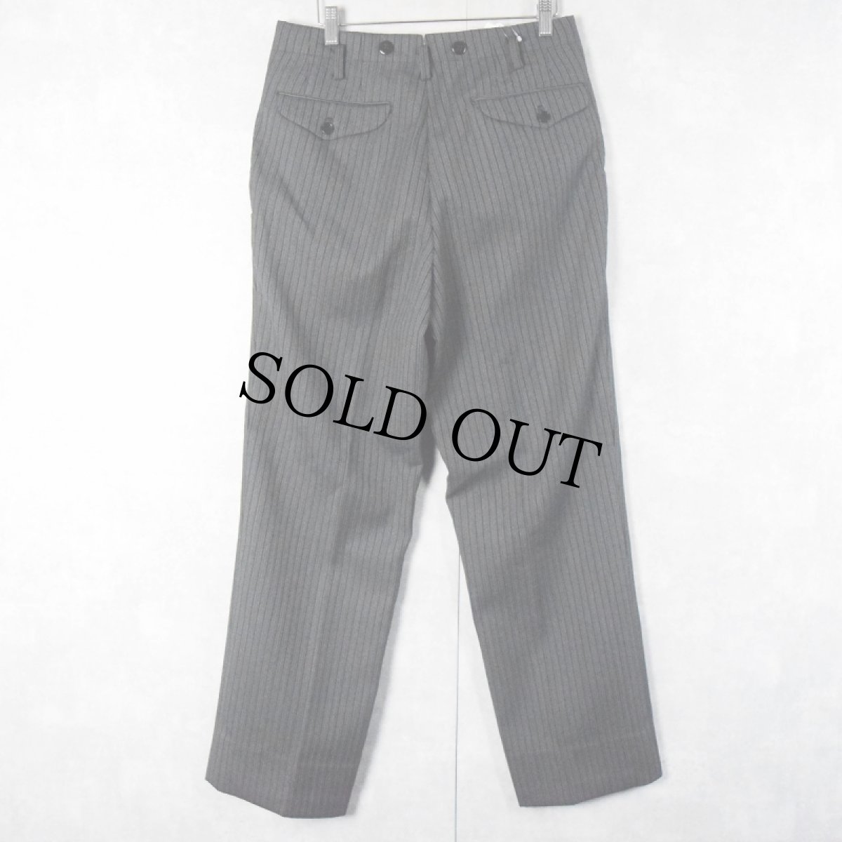 画像2: 50〜60's JAPAN製 ストライプ柄 ウールスラックス W30 (2)