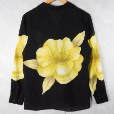 画像2: SAG HARBOR 花柄 オープンカラーシースルーシャツ BLACK (2)