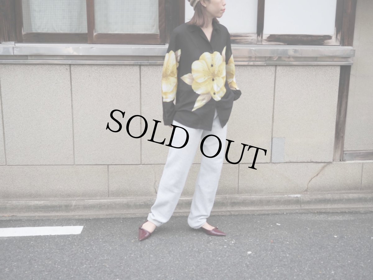 画像3: SAG HARBOR 花柄 オープンカラーシースルーシャツ BLACK (3)