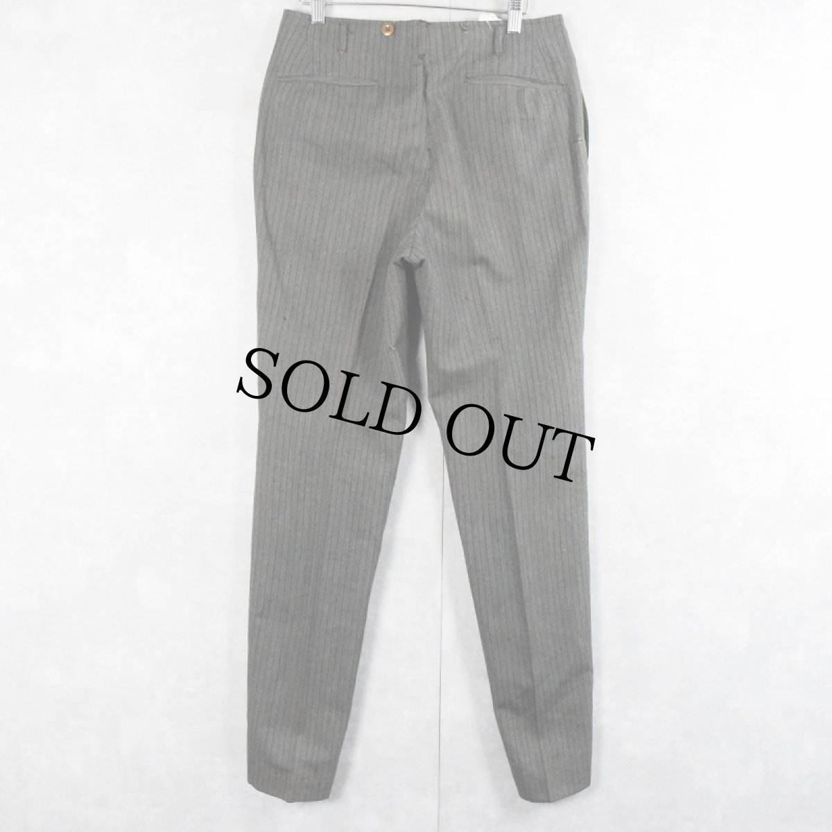 画像2: 40〜50's ストライプ柄 テーパードスラックス W30 (2)