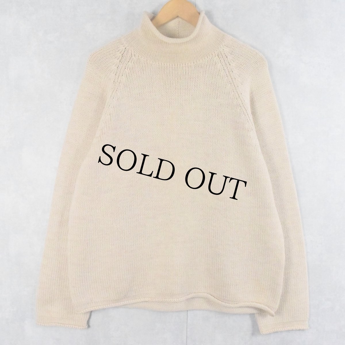 画像1: J.CREW ロールネック ウールニットセーター L (1)