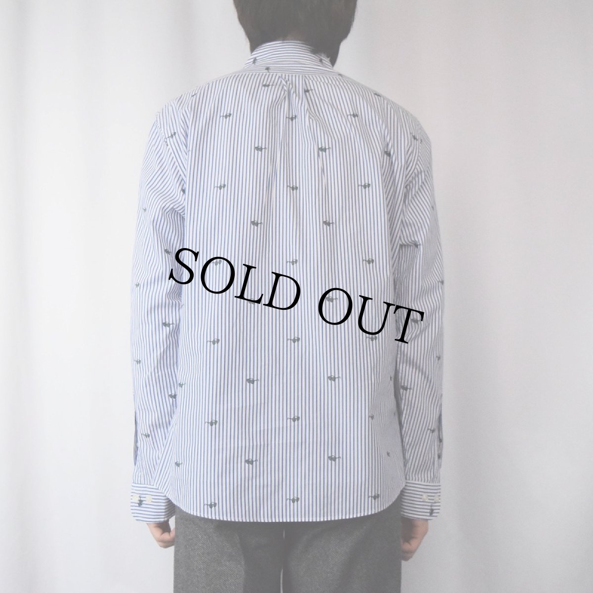 画像3: Brooks Brothers "REGENT FIT" ストライプ×サングラス柄 コットンボタンダウンシャツ M (3)