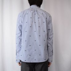 画像3: Brooks Brothers "REGENT FIT" ストライプ×サングラス柄 コットンボタンダウンシャツ M (3)