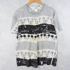 画像1: 90's Disney USA製 MICKEY MOUSE キャラクター大判プリントTシャツ ONE SIZE (1)