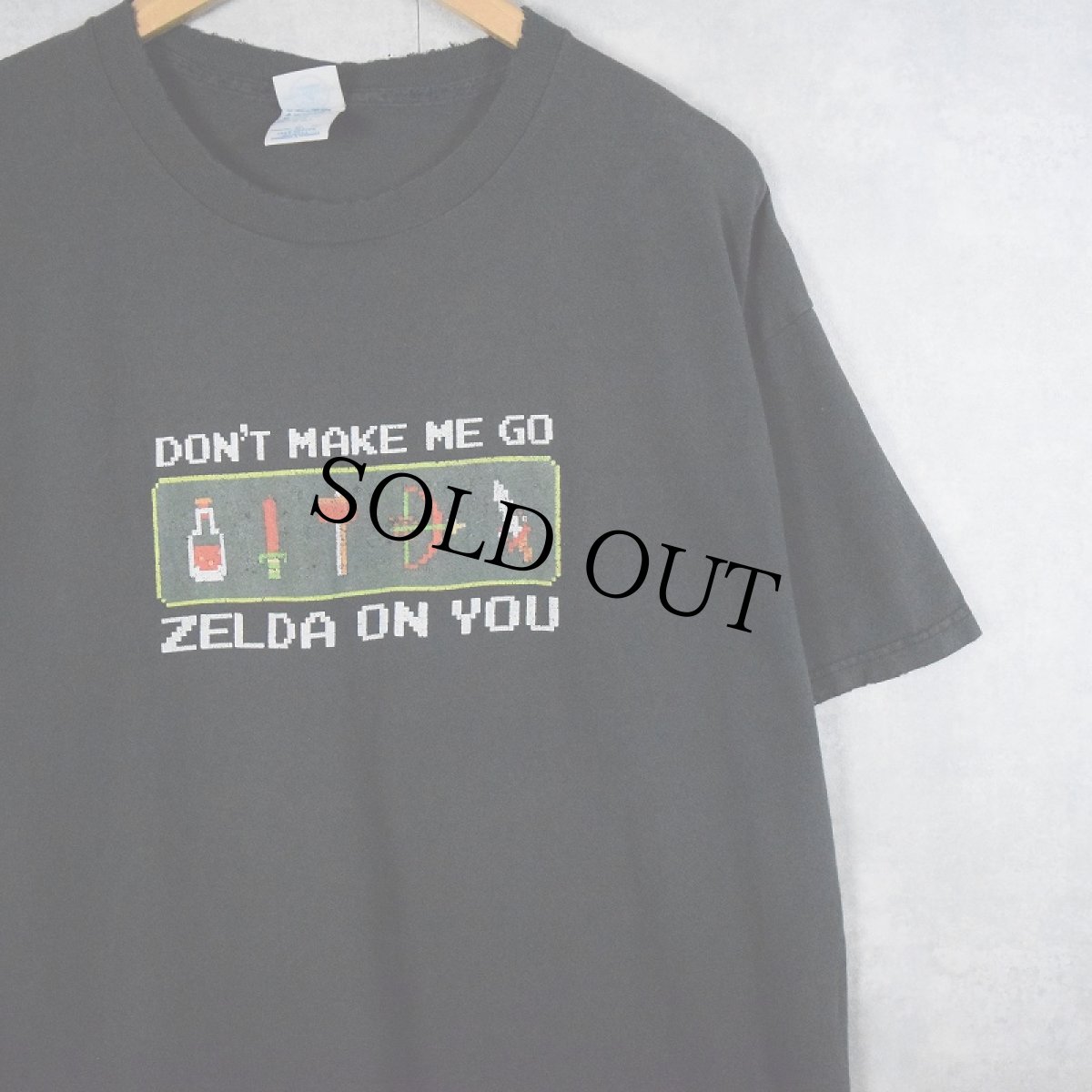 画像1: 2000's ZELDA "DON'T MAKE ME GO" ゲームプリントTシャツ XL (1)