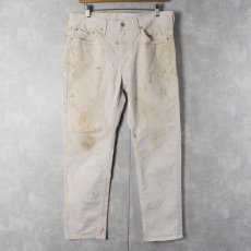 画像1: Levi's 541 ペンキペイント ホワイトデニムパンツ W33 (1)