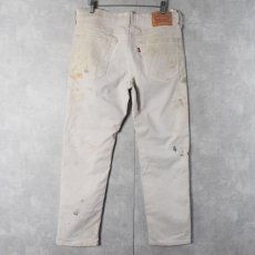 画像2: Levi's 541 ペンキペイント ホワイトデニムパンツ W33 (2)