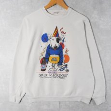 画像1: 80's BUD LIGHT "Spuds MacKenzie" ビールメーカー プリントラグランスウェット (1)