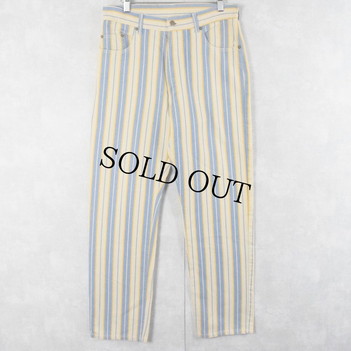 画像1: KENZO JEANS FRANCE製 ストライプ柄 デニムパンツ W30 (1)