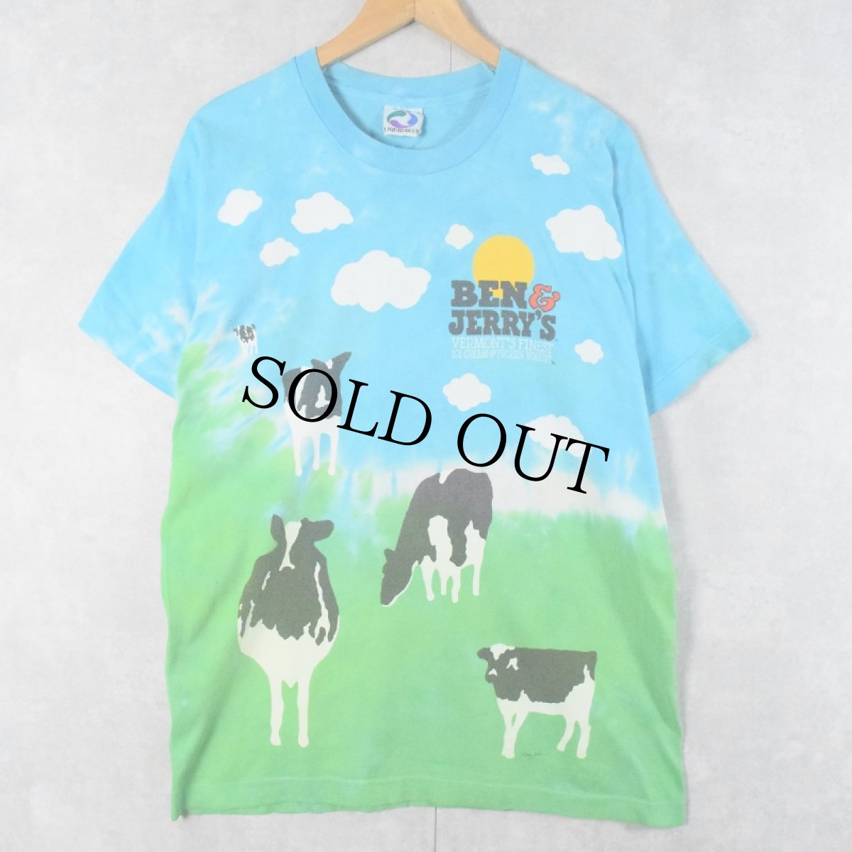 画像1: 90's BEN&JERRY'S USA製 食品メーカー 大判プリントTシャツ L (1)