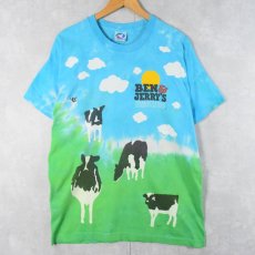 画像1: 90's BEN&JERRY'S USA製 食品メーカー 大判プリントTシャツ L (1)