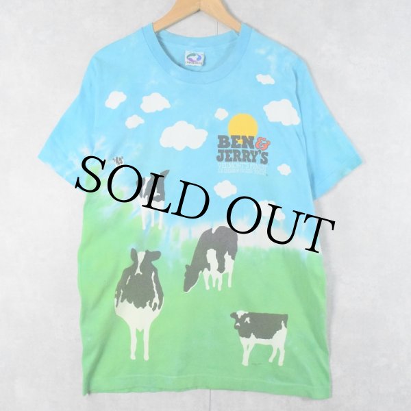 90's BEN&JERRY'S USA製 食品メーカー 大判プリントTシャツ L